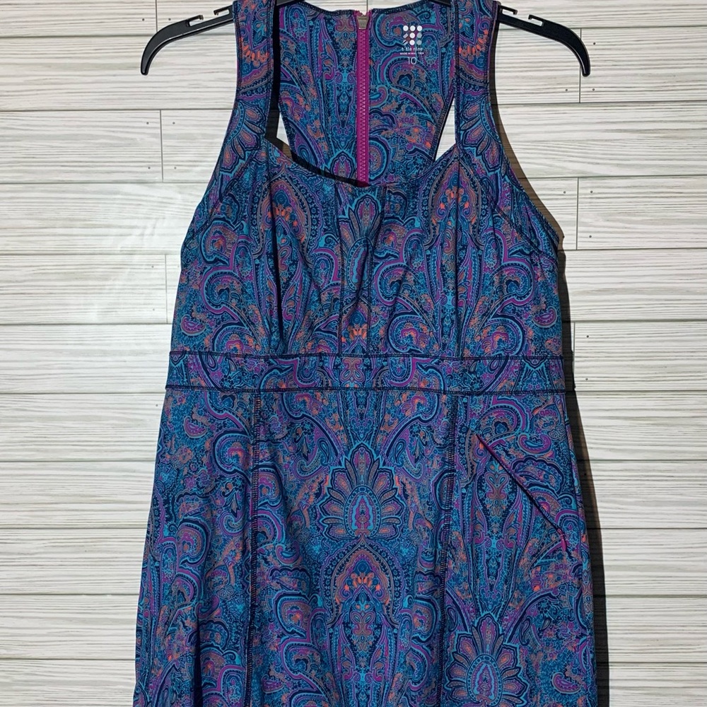 Title Nine Nimblene Trouble Dress Womens 10 Floral Sleeveless Back Zip Stretch